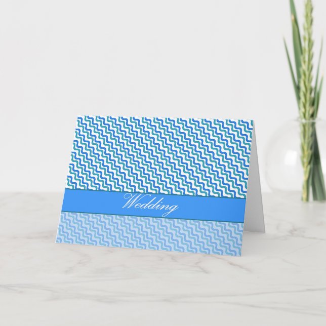 Carte Motif mariage Turquoise Blue Wavy (Devant)
