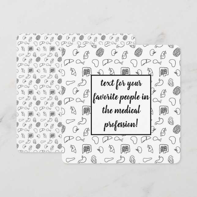 Carte Motif Médicale (Devant / Derrière)