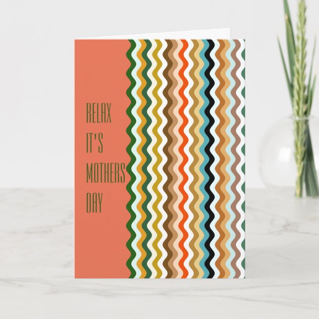 Carte Motif multicouleur Wavy Zigzag personnalisé (Devant)