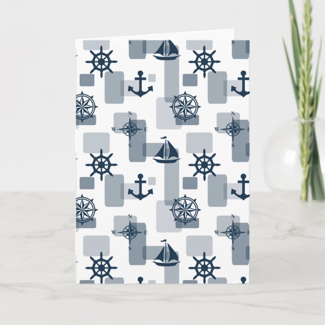 Carte Motif nautique (Devant)