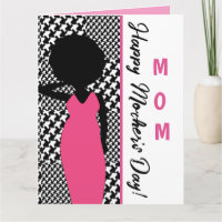 Motif pied de poule noir et blanc Fête des mères