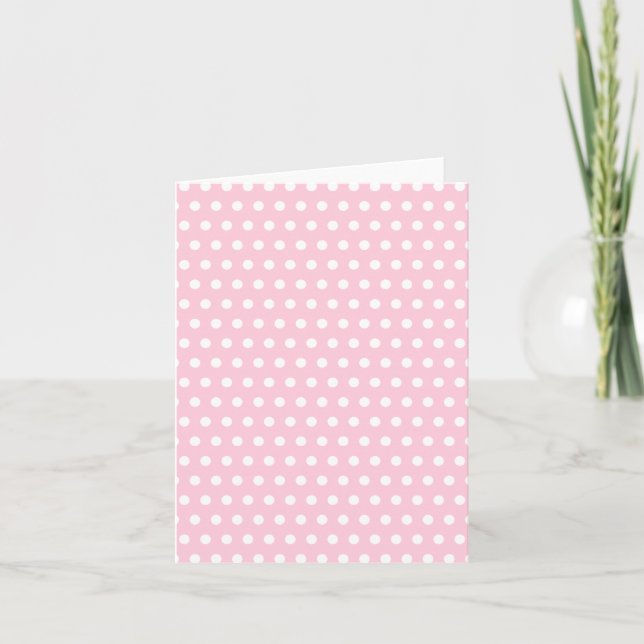 Carte Motif Polka Rose et Blanc. Spotty. (Devant)