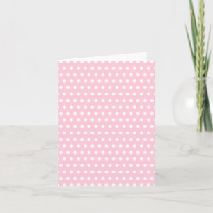 Carte Motif Polka Rose et Blanc. Spotty.