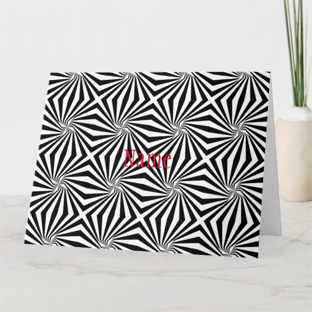 Carte Motif rayonnant noir blanc Thunder_Cove (Devant)