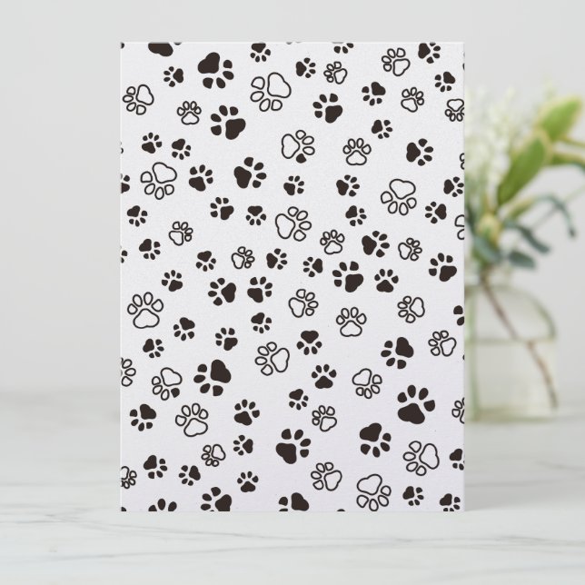 Carte Motif répété des pattes de chat (Debout devant)