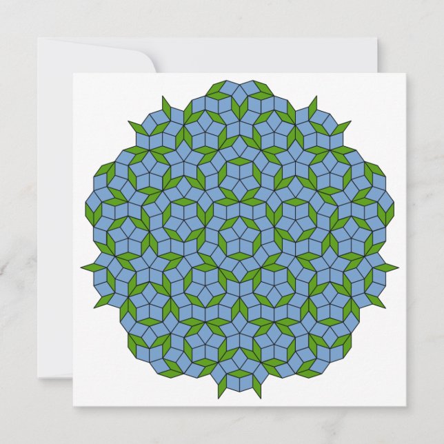 Carte Motif Rhombus Penrose vert et bleu (Devant)