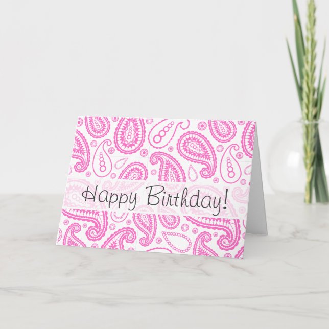 Carte Motif rose Paisley (Devant)
