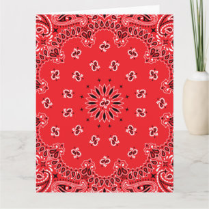 Carte Motif rouge de bandanna de Paisley