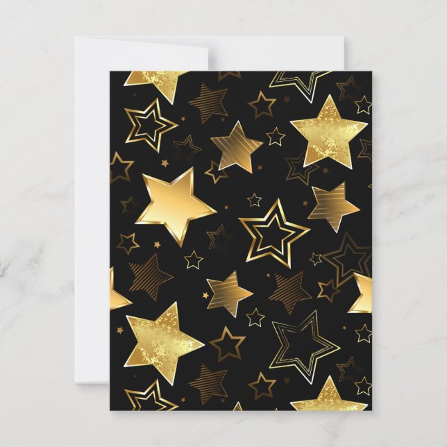 Carte Motif sans couture avec des étoiles dorées (Devant)