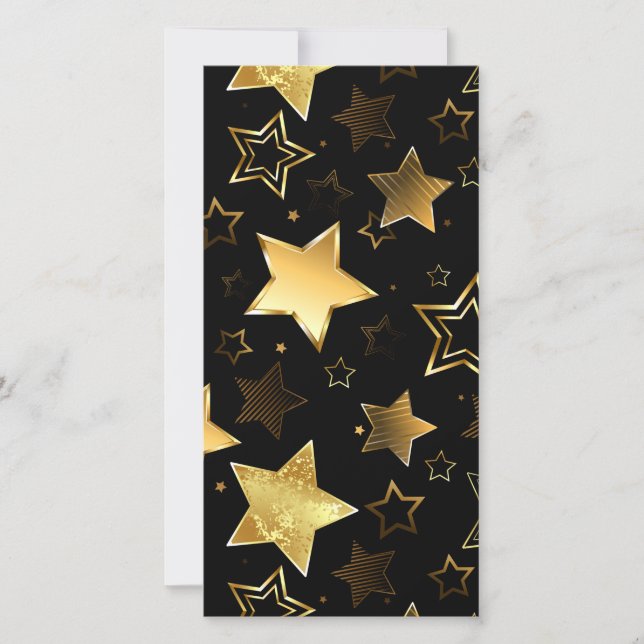 Carte Motif sans couture avec des étoiles dorées (Devant)