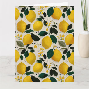 Carte Motif sans couture de citron botanique vintage