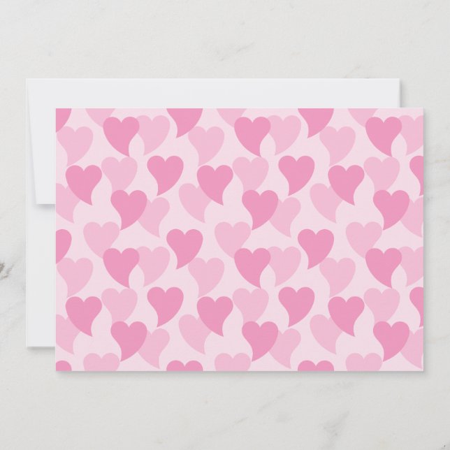 Carte Motif sans couture de cœurs charmants roses (Dos)