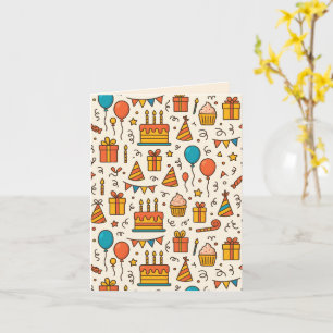 Carte Motif sans couture de fête d'anniversaire vibrant