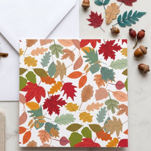 Carte Motif sans couture de feuilles d'automne colorées