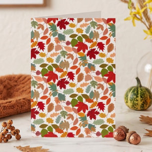 Carte Motif sans couture de feuilles d'automne colorées