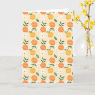 Carte Motif sans couture de fruits orange à l'aquarelle