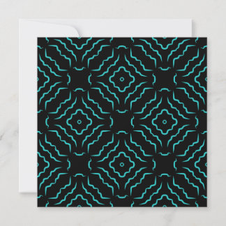 Carte Motif sans couture en turquoise vif sur fond noir