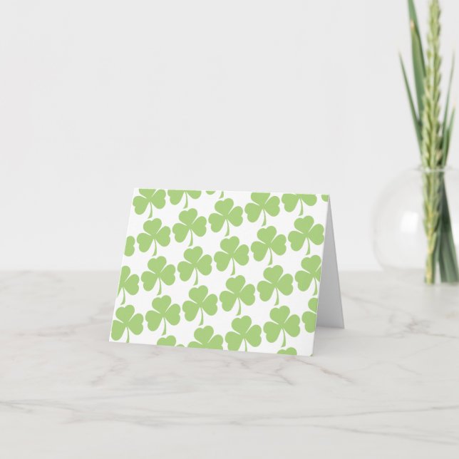 Carte Motif Shamrock vert clair (Devant)