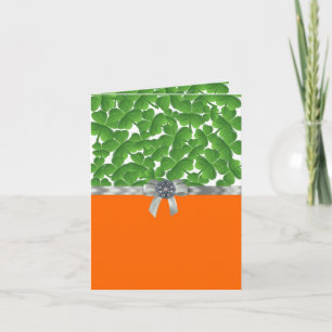 Carte Motif shamrock vert et orange