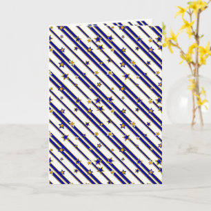 Carte Motif Stars & Stripes or rouge ou bleu
