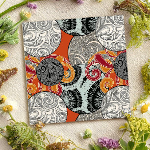 Carte Motif tourbillonnant rétro abstrait aux vibrations
