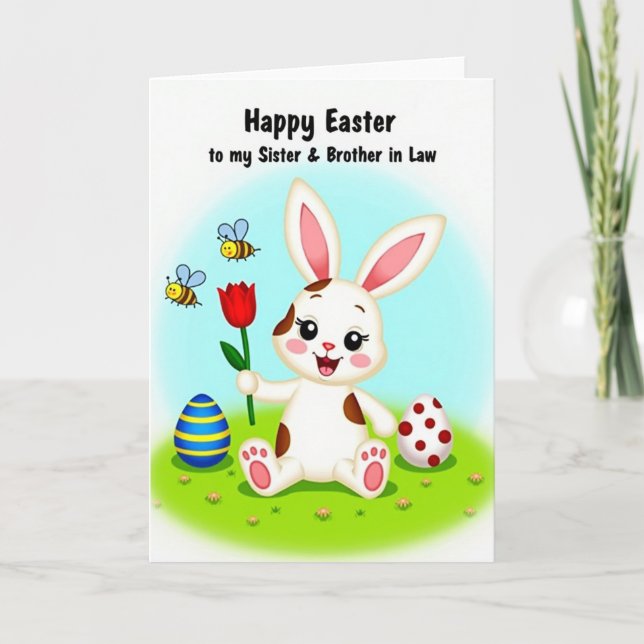 Carte motif tulipe rouge lapin (Devant)
