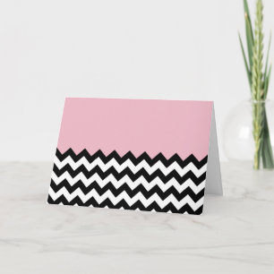 Carte Motif Zigzag noir et blanc, Chevron, rose