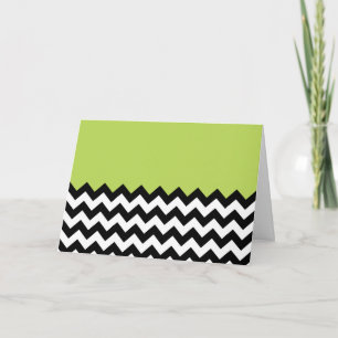 Carte Motif Zigzag noir et blanc, Chevron, Vert
