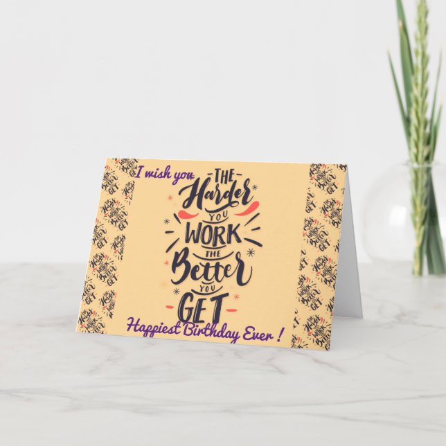 Carte Motivation Anniversaire la plus heureuse (Devant)