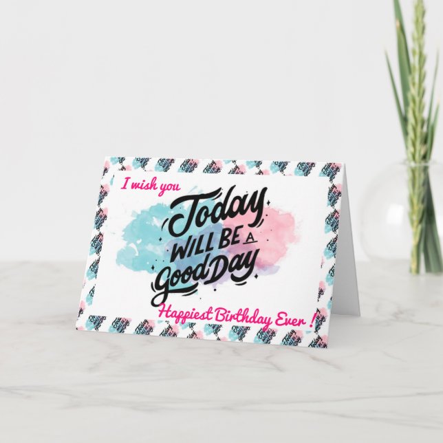 Carte Motivation d'anniversaire la plus heureuse (Devant)