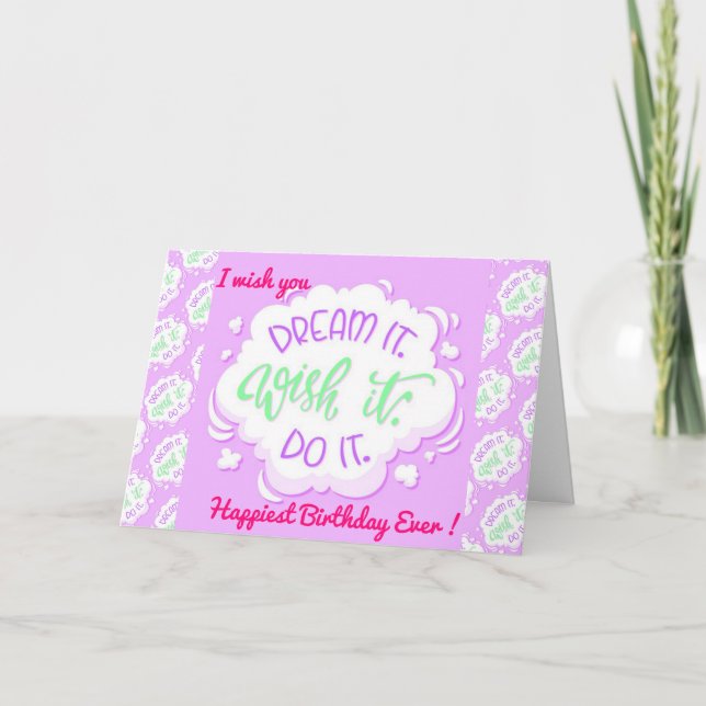 Carte Motivation d'anniversaire la plus heureuse (Devant)
