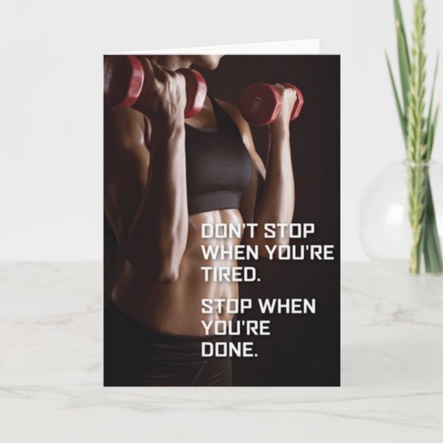 Carte Motivation de gym - Arrêtez quand vous avez fini - (Devant)