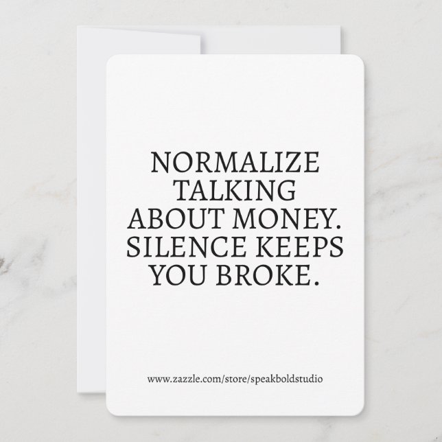 Carte Motivation Money Mindset, Cadeau pour fille  (Devant)