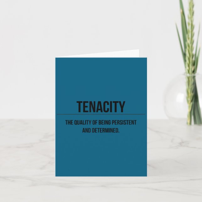 Carte Motivation Tenacity Entrepreneur Slogan Quote  (Devant)