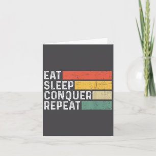 Carte Motivation Vintage Drôle Rétro - Manger Dormir Con