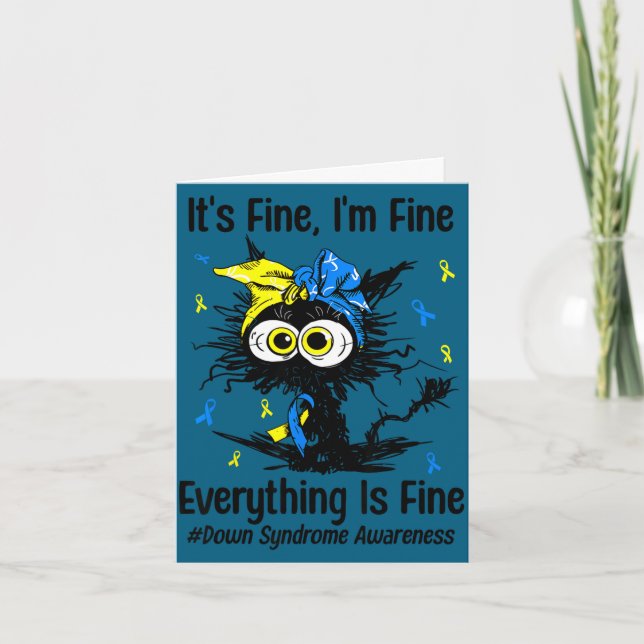 Carte Motivational down syndrome awareness cat t21 (Devant)