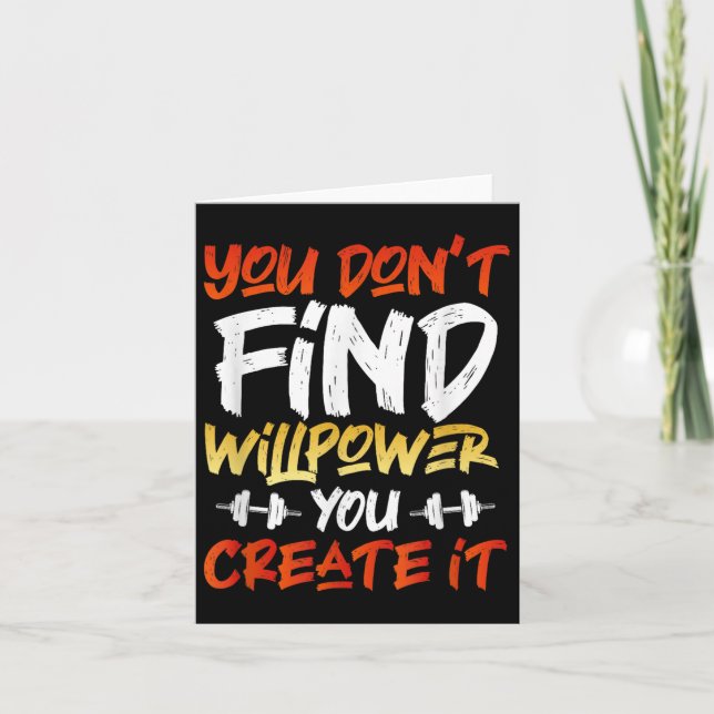 Carte Motivational Working Citation Willpower Graphique  (Devant)