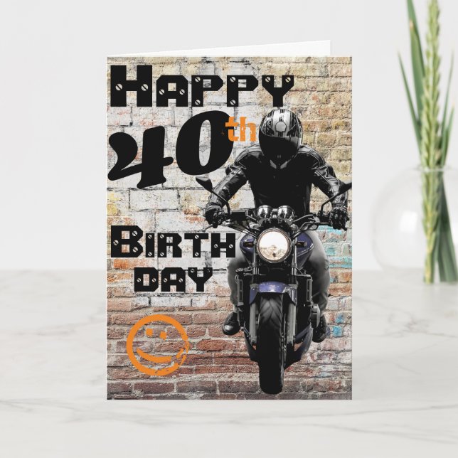 Carte Moto 'Anniversaire 40e toujours compris (Devant)