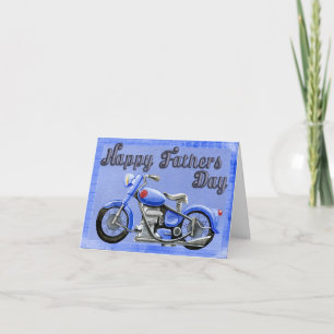 Carte Moto bleue personnalisée pour la fête des pères