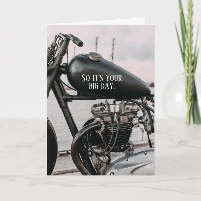 Carte Moto British Twin Cylinder Rider Anniversaire (Devant)