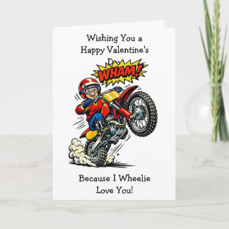 Carte Moto Cross Wheelie Love You | Valentine's Day