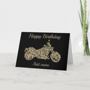 Carte moto d'anniversaire heureuse personnalisée