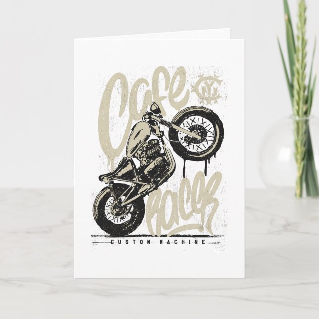 Carte Moto vintage Cafe racer (Devant)