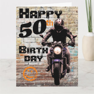 Carte Motocyclette 'Anniversaire 50 ans J'ai Toujours La