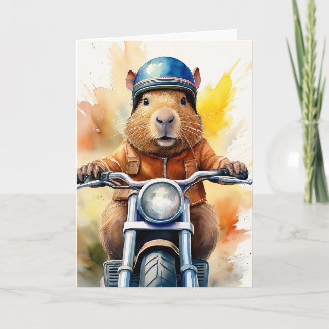 Carte Motocyclette Capybara (Devant)