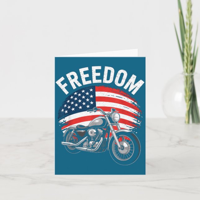 Carte Motocyclette Drapeau Américain (Devant)