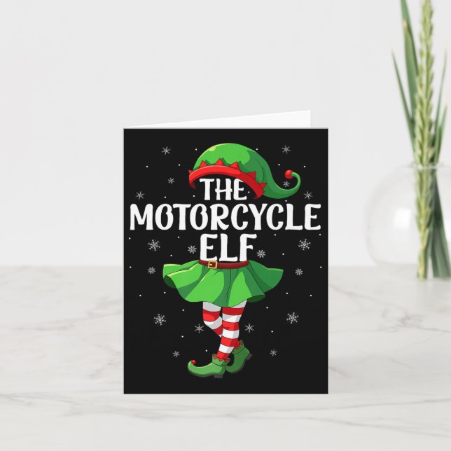 Carte Motorcycle Elf Christmas Girls Women Elf Squad Xma (Devant)