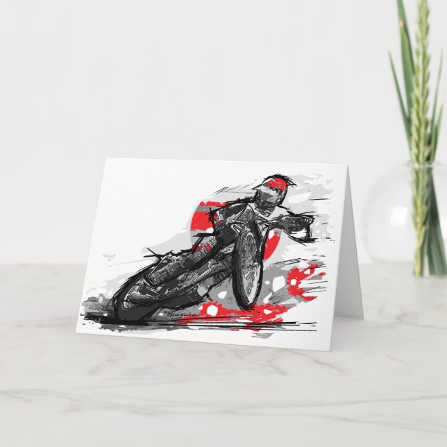 Carte Motorcycle Racing Speedway Flat Track (Devant)