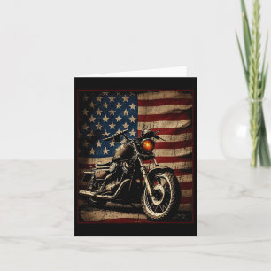 Carte Motorcycle Usa Drapeau Retro Biker
