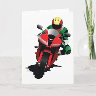 Carte Motorcycliste équitation Red Sportbike